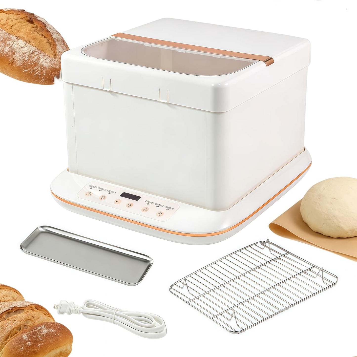 Proofer plegable olla lenta control temp 30-250 ℉ temporizador 24h