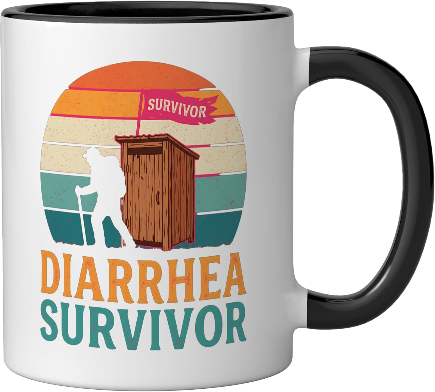 Taza Cerámica Humor Camino Senderismo Negro Blanco