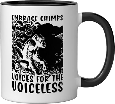 Taza Cerámica Derechos Animales Chimpancé Negro/Blanco