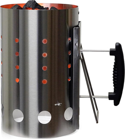 Arrancador chimenea acero inox para carbón Binchotan