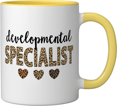 Taza de cerámica para especialista divertido amarillo/blanco