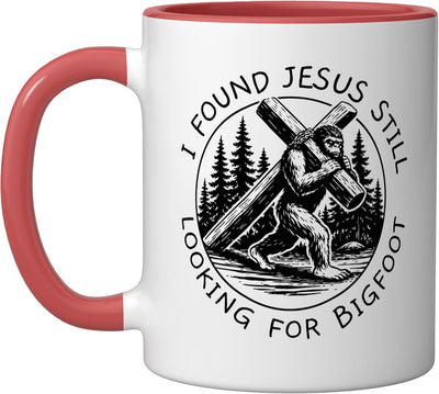 Taza Cerámica Cristiana Roja/Blanca Busca Bigfoot