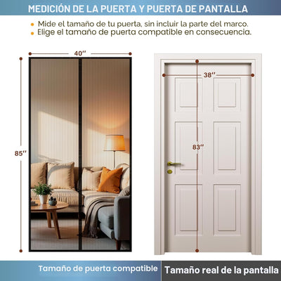 Pantalla magnética puerta 38x83pulg retráctil para mascotas y niños