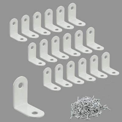 20 Soportes Esquina Acero Inox Blanco para Estantería