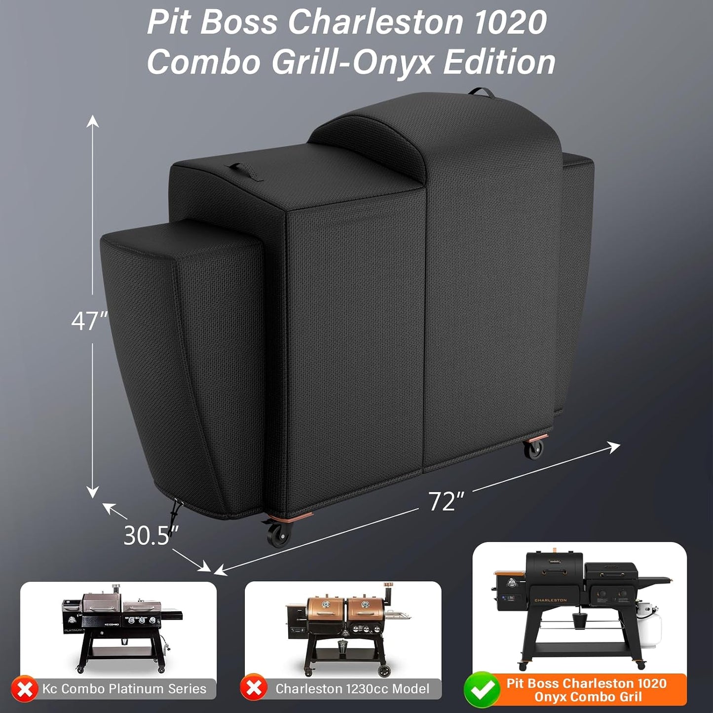 Cubierta parrilla Pit Boss Charleston PB1020 Onyx Edición