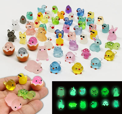 50 Mini Animales Luminosos Resina para Manualidades y Decoración