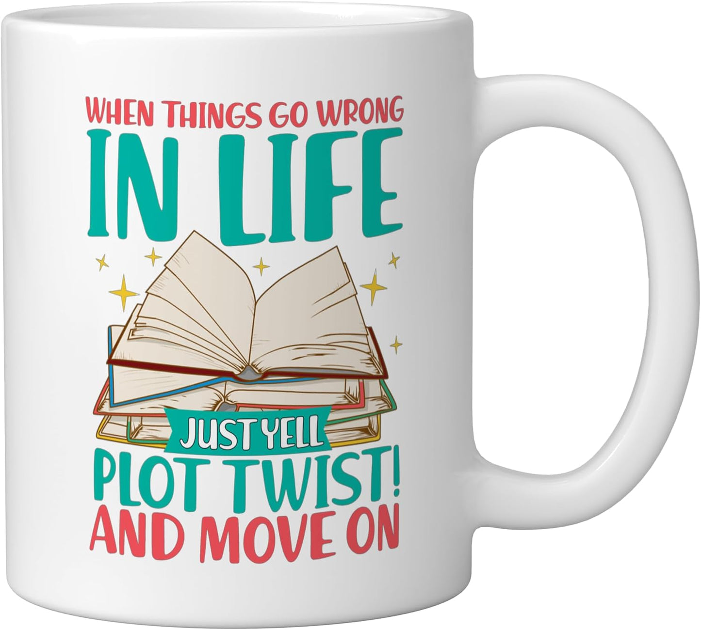 Taza Cerámica Blanca Gritar Plot Twist