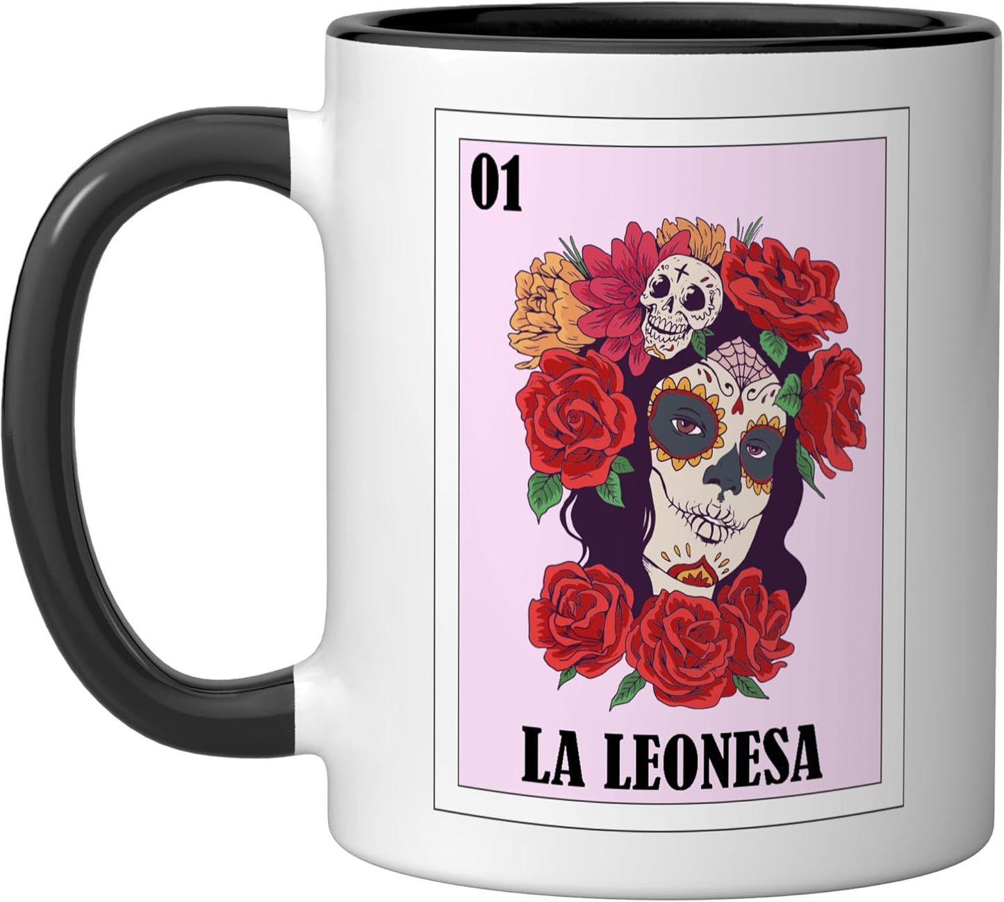 Taza cerámica Funny León Mexico La Leonesa negra/blanca