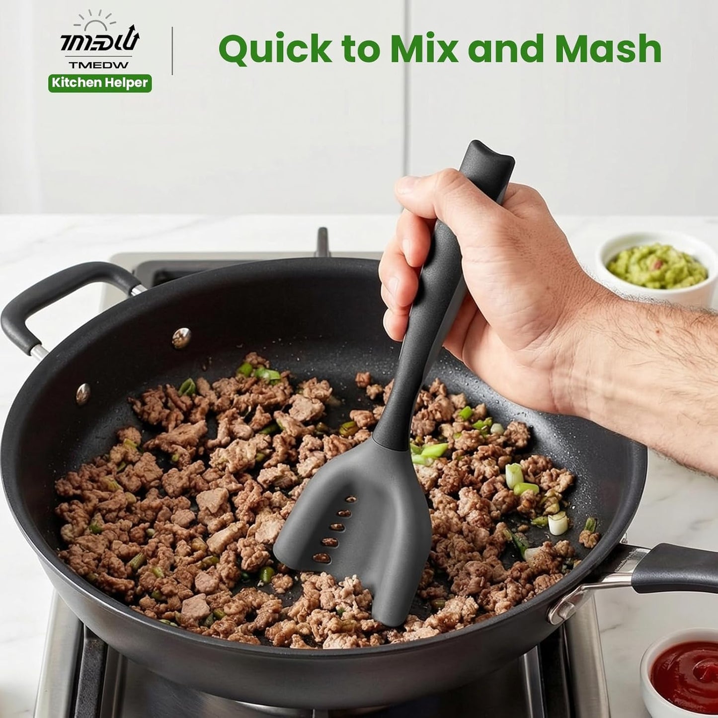 Espátula antiadherente para picar carne y mezclar ingredientes