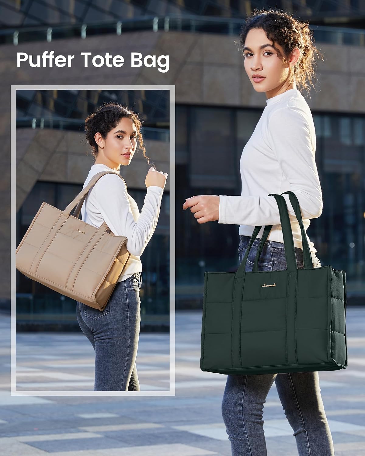 Bolsa laptop mujer acolchada para trabajo y viaje 17pulg