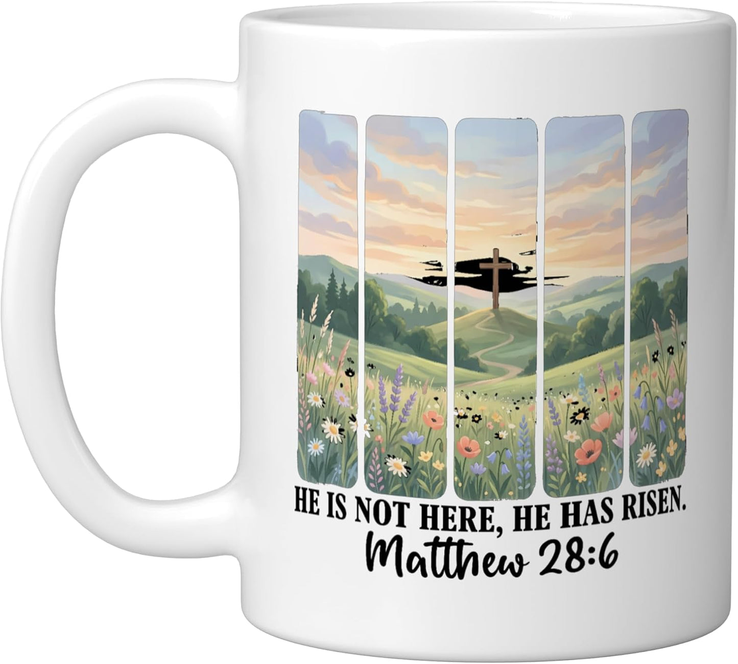 Taza Cerámica Versículo Mateo 28 6 Blanco