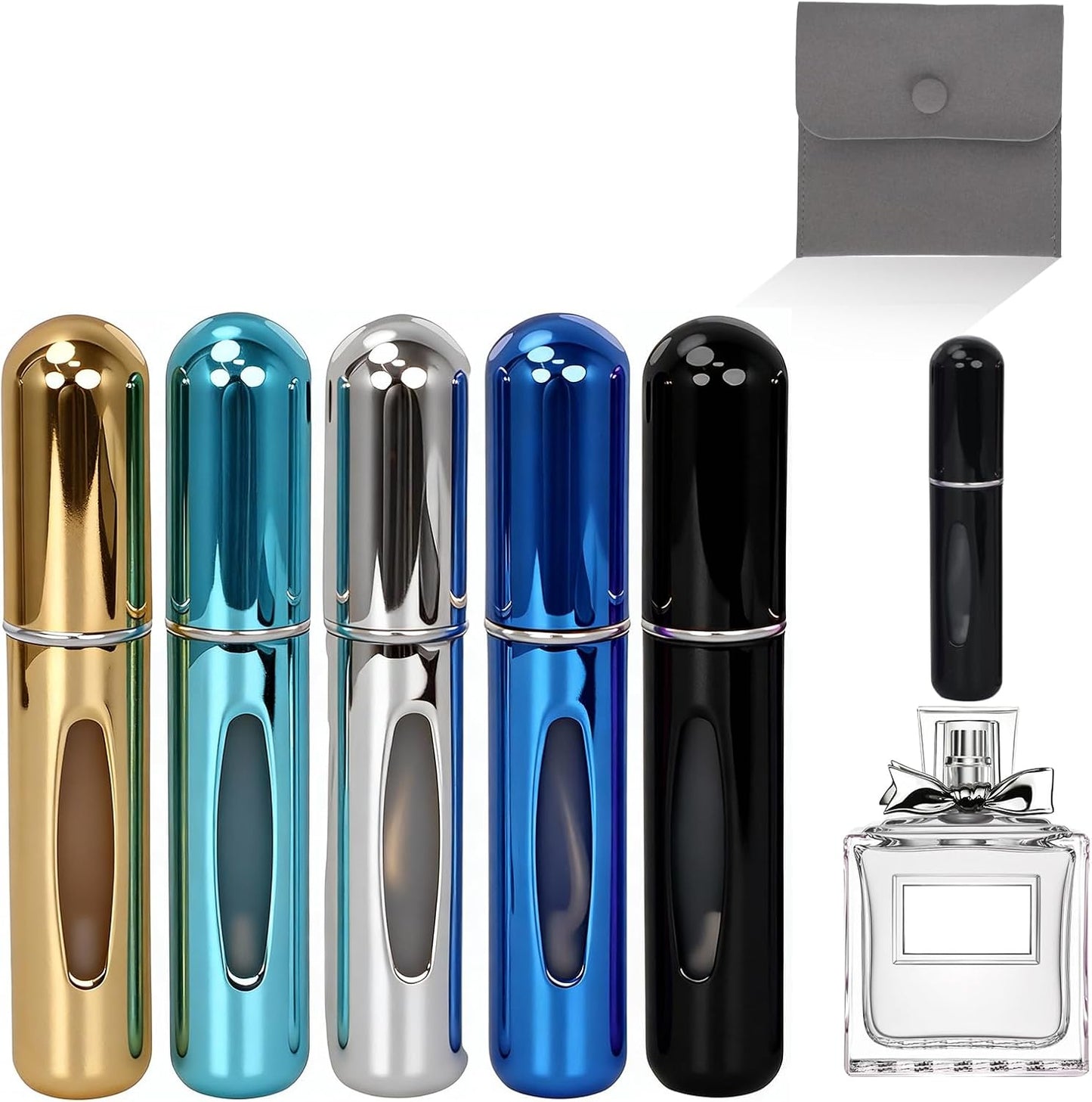 Atomizador perfume recargable 5uds 0.2oz portátil