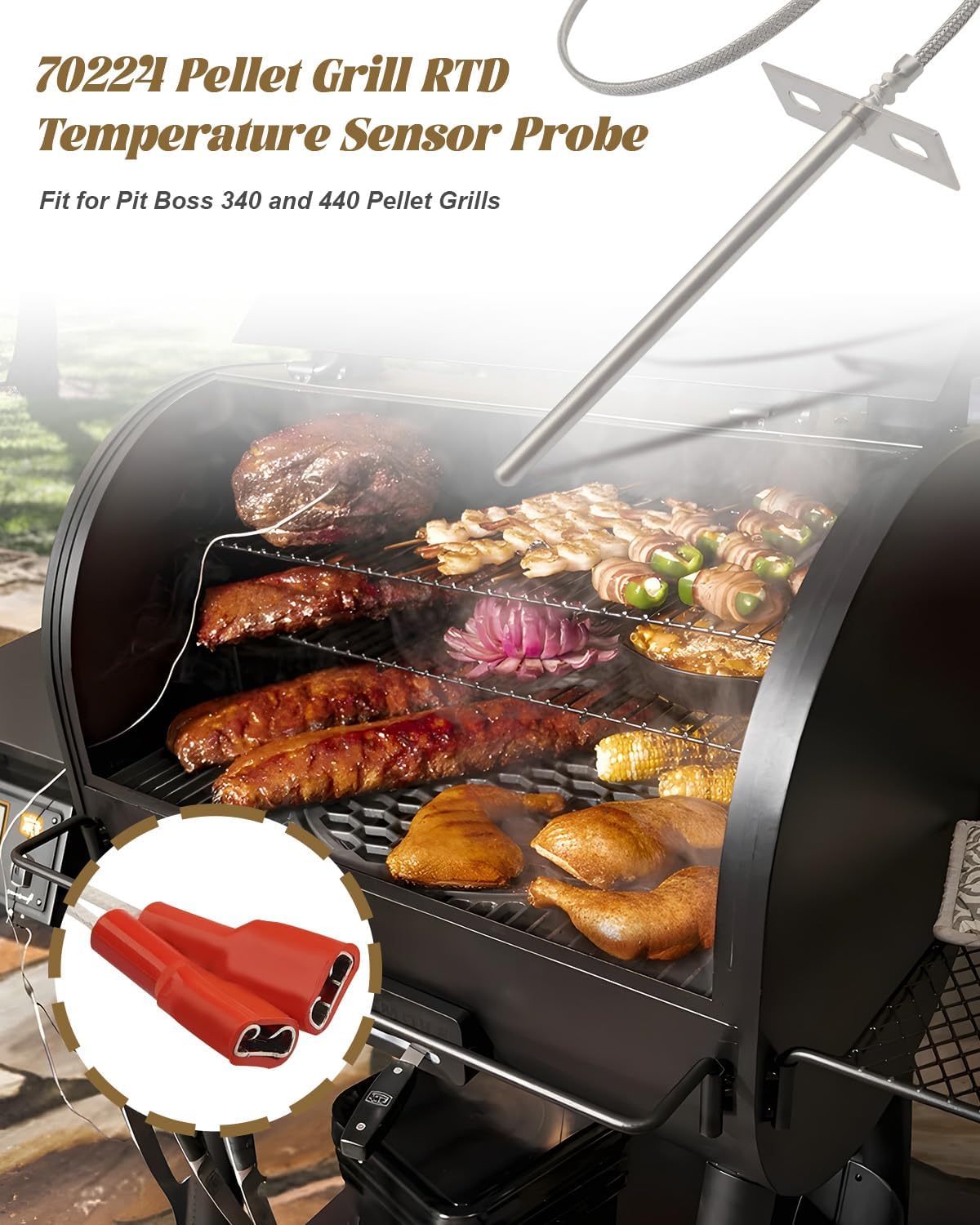 Sensor temperatura RTD 70224 para parrilla Pit Boss 340/440