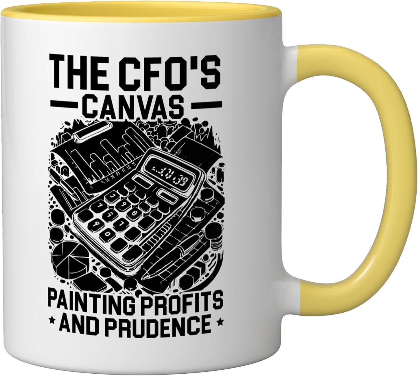 Taza Cerámica para CFO Profesión Finanzas Amarillo Blanco