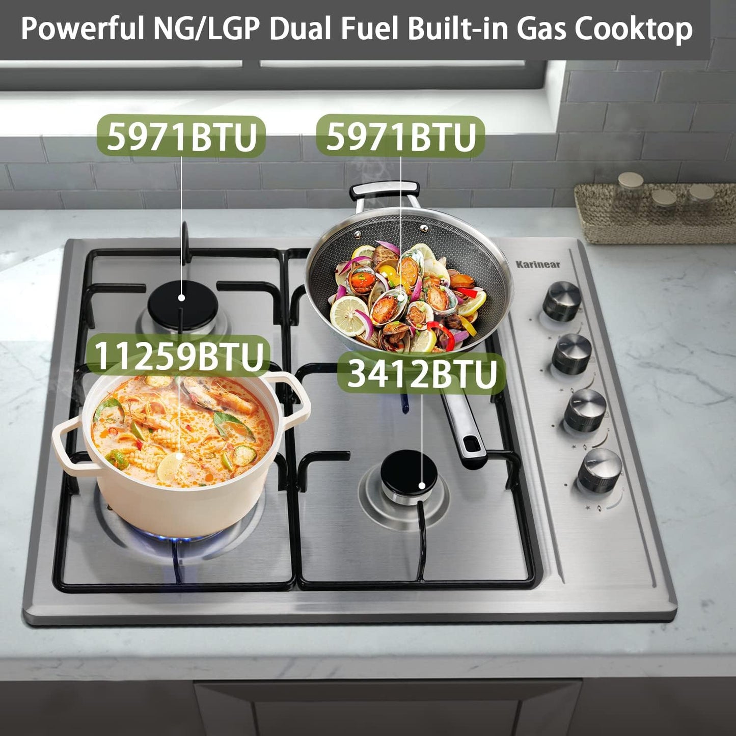 Placa cocina eléctrica 110V 2 quemadores 24pulg