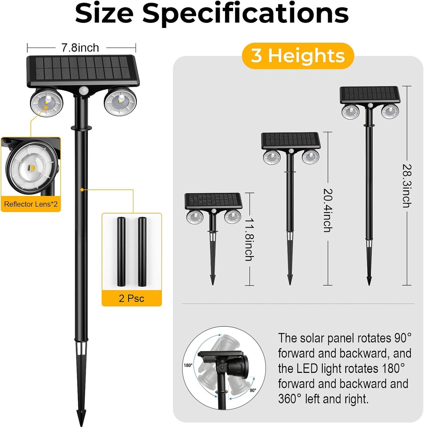 Focos solares sensor movimiento impermeable patio jardín