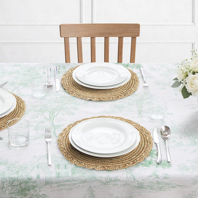 Mantel Rectangular Impermeable Lino Verde Salvia 52x70pulg