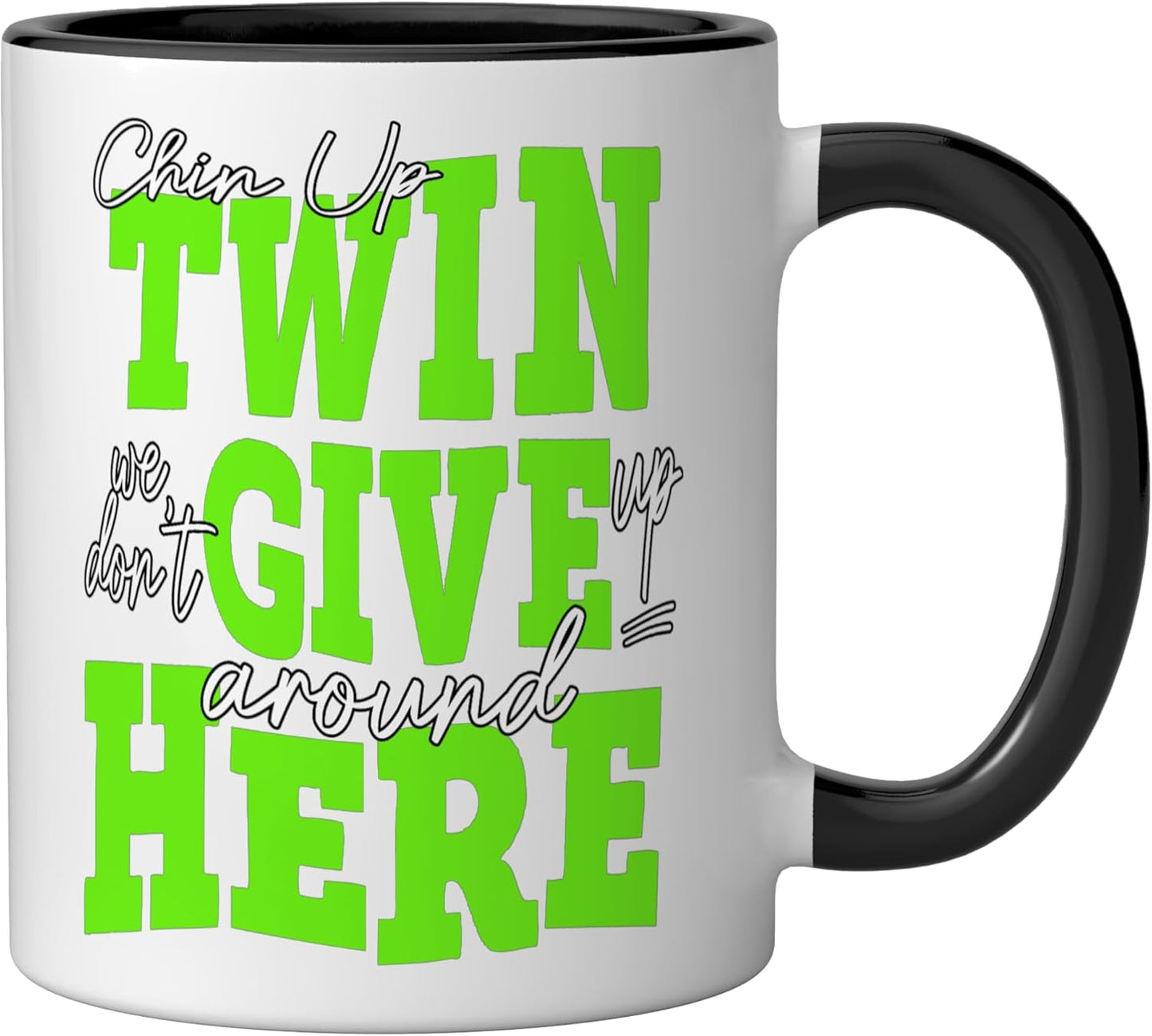 Taza cerámica con gráfico verde y negro/blanco