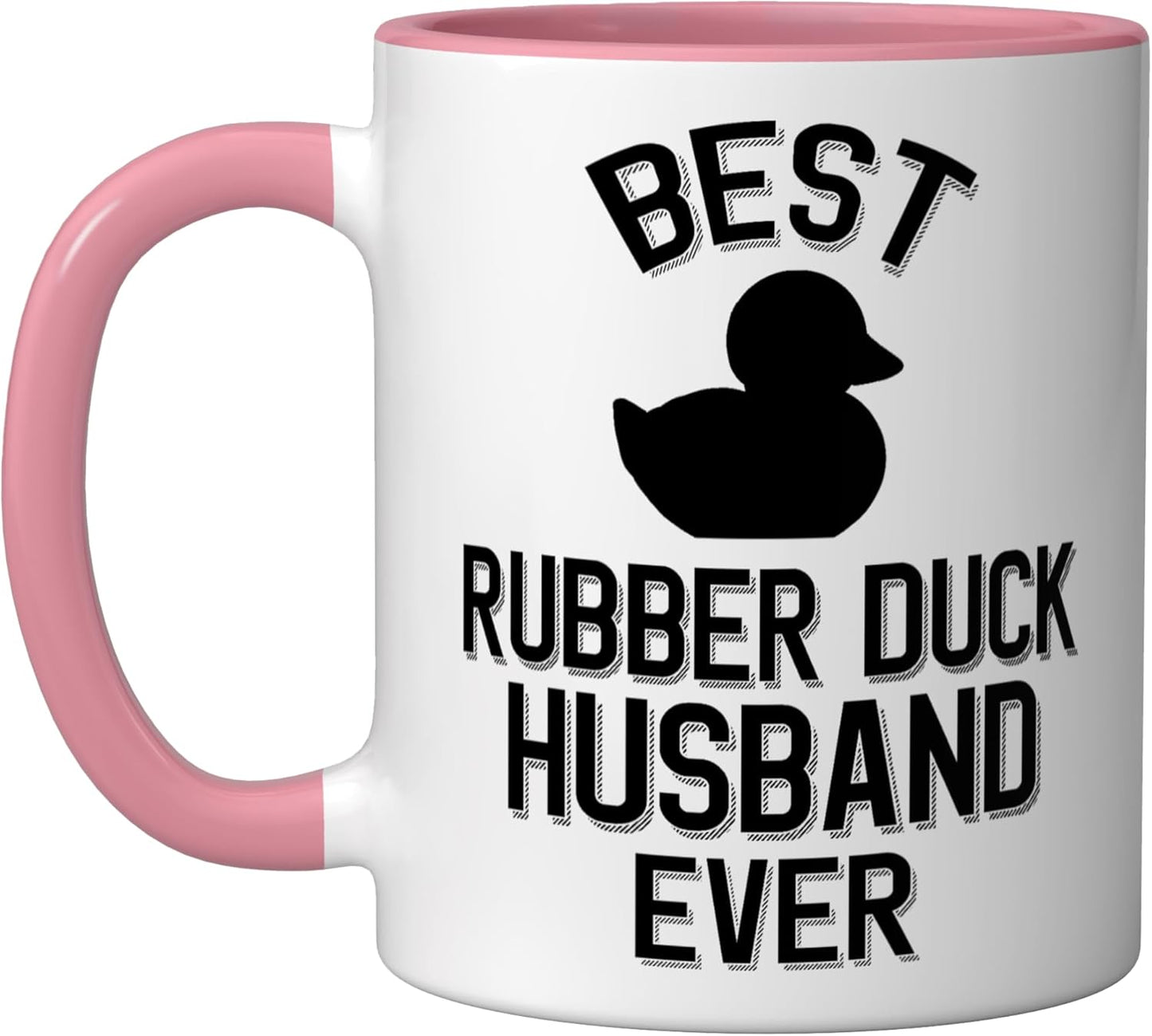 Taza Cerámica Patito de Goma Rosa/Blanco
