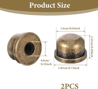2 Remates Lámpara Bronce 1/2pulg Roscada Tapa Arpa Soporte Sombra