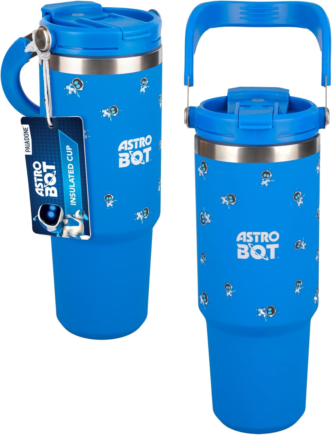 Vaso aislado Paladone Astro Bot con asa y pajilla 30.4 fl oz
