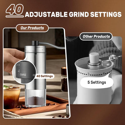Molinillo café manual acero inox 40 ajustes portátil