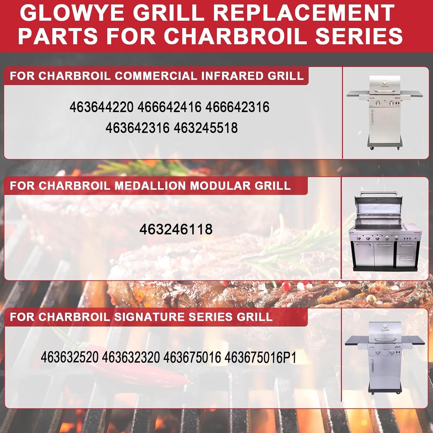Placas emisoras rejilla gas Charbroil G362-2100-W1