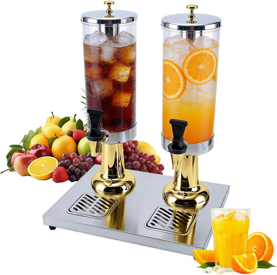 Dispensador bebidas 2gal acero inox con bandeja goteo