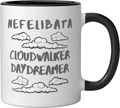 Taza cerámica Nefelibata Cloudwalker Daydreamer negra/blanca