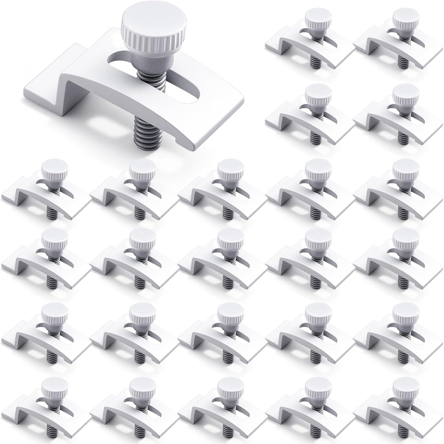 24 Pzas Clip Ventana Aluminio 1/4pulg Blanco