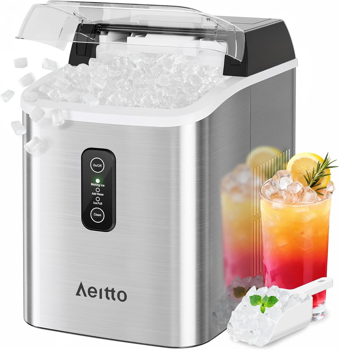 Máquina hielo encimera 42 lb/24h tanque 1.5L liberación rápida