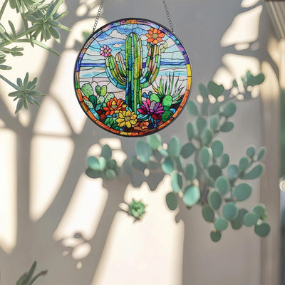 Decoración cactus colgante cristal mar 7.9pulg para jardín
