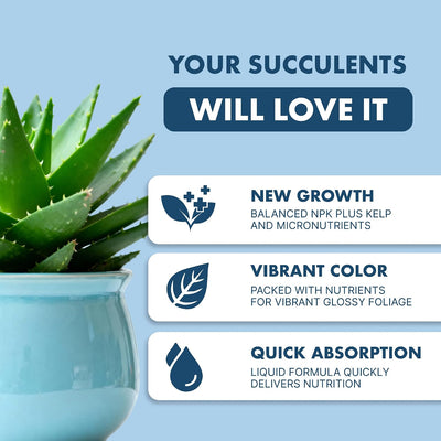 Fertilizante líquido para suculentas cactus jade aloe 8oz