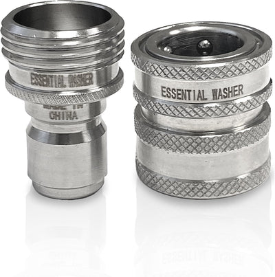 Manguera jardín acero inox 3/4pulg con enchufe y acoplador