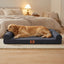 Sofá cama perros grandes espuma impermeable 42x30pulg gris oscuro
