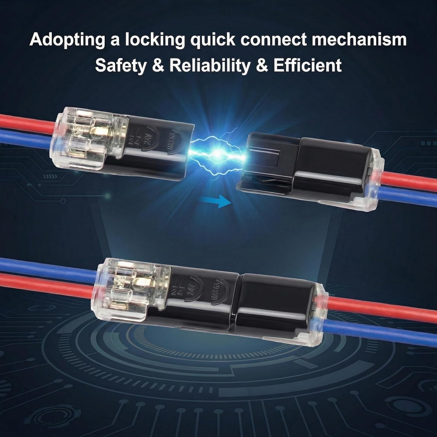 Conectores enchufe doble cable tira luz LED 2 pines