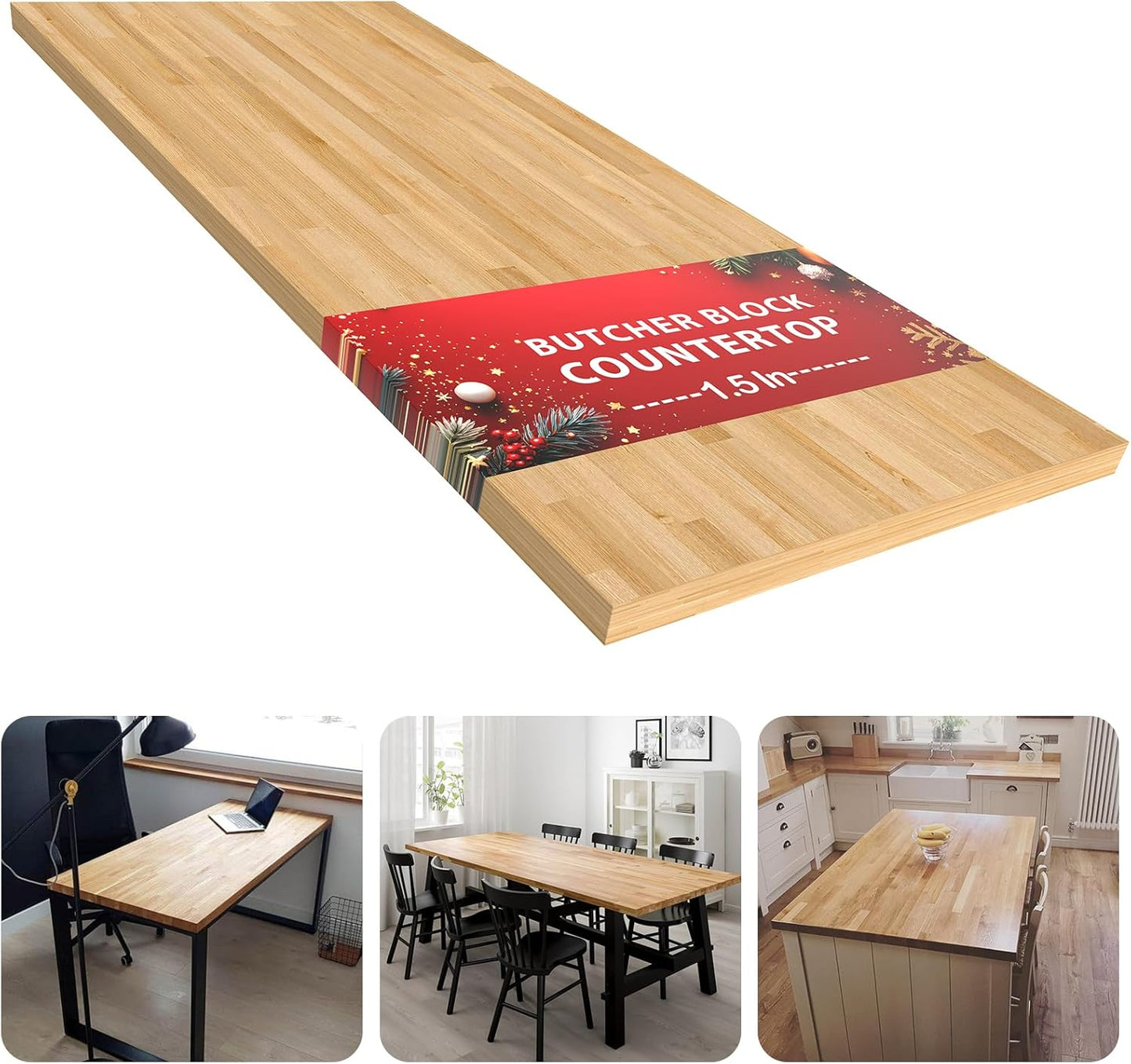 Encimera madera maciza abedul 5ft para cocina