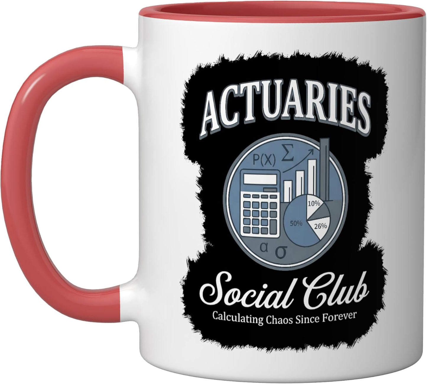 Taza Cerámica Actuario Rojo/Blanco