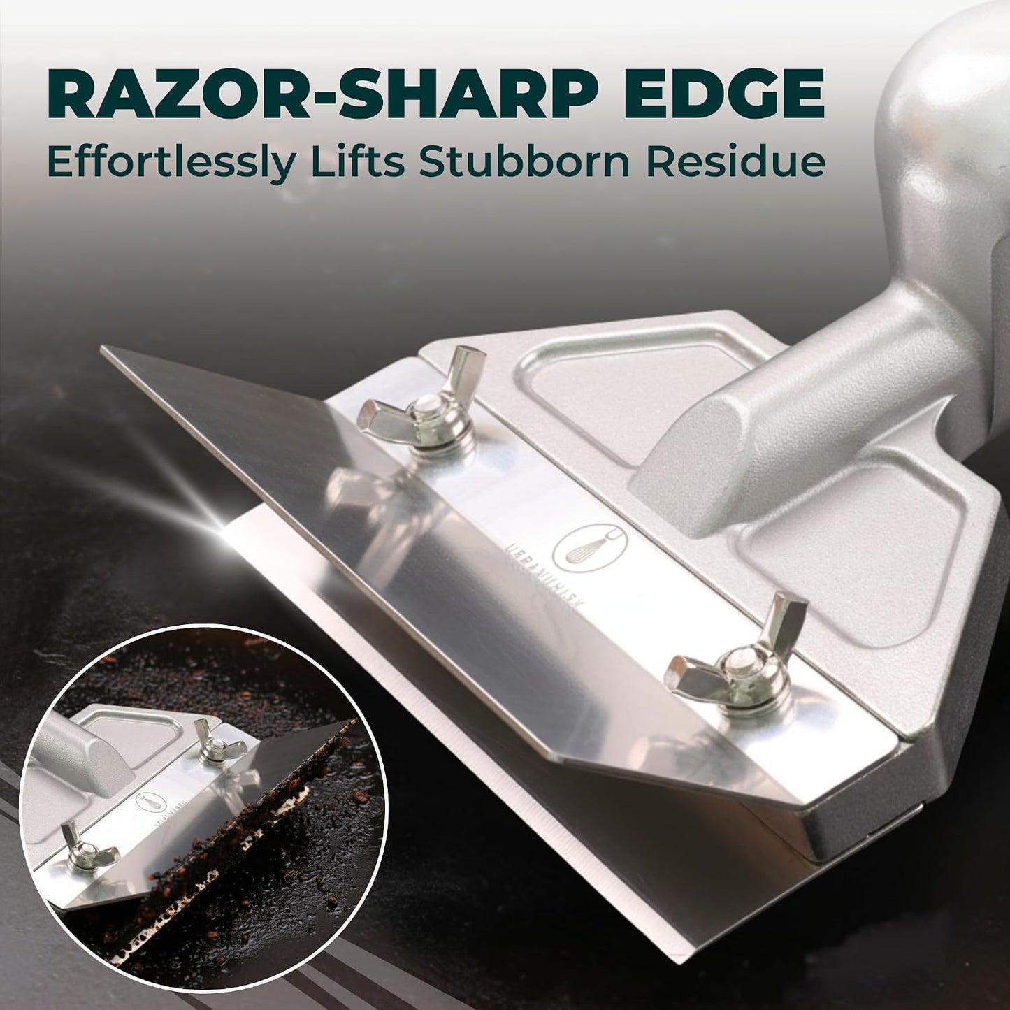 Kit raspador plancha 4 cuchillas asas ergonómicas