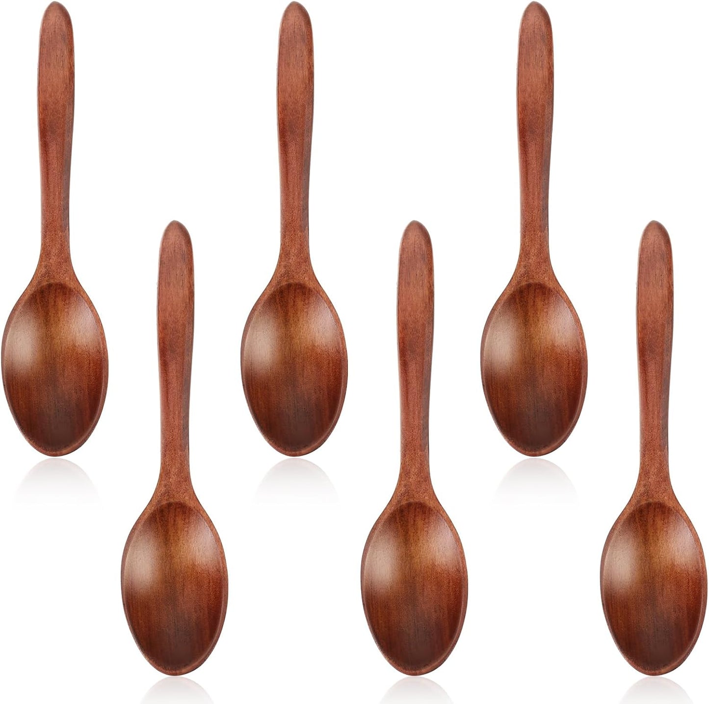 6 cucharaditas de madera antiadherente para miel y servir