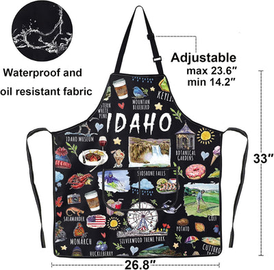Delantal de cocina souvenir de Idaho para amantes de Idaho