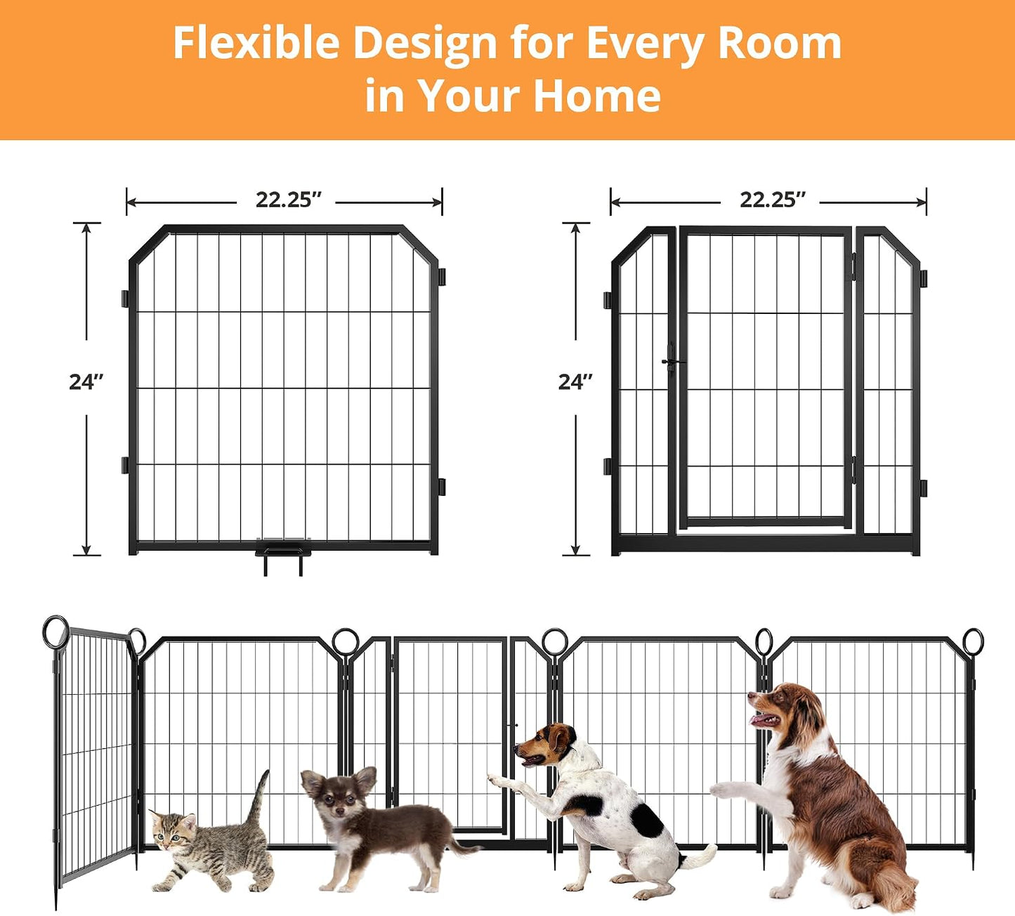 Valla acero ángulo corral perros 24x16 interiores exteriores