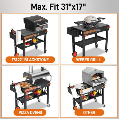 Carrito parrilla Blackstone 22pulg con cajuela y ruedas