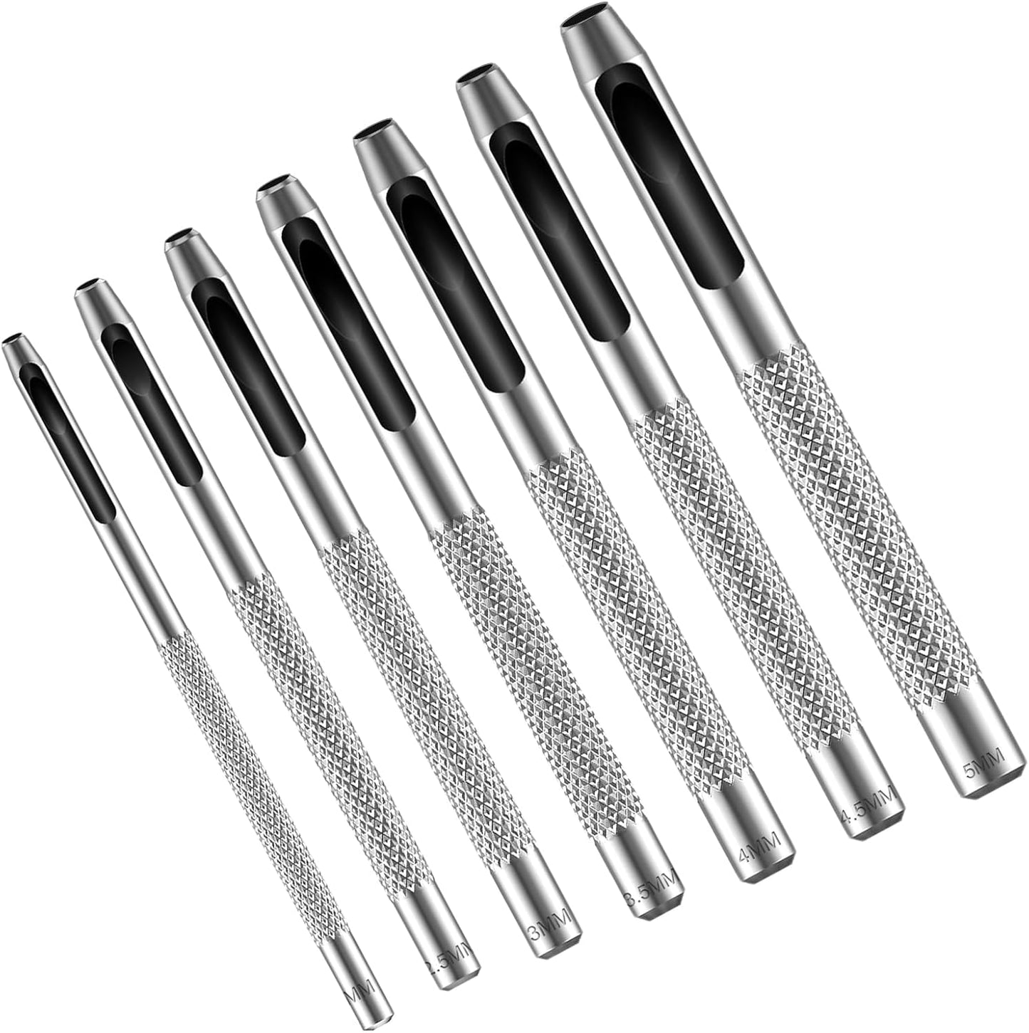 Set 7 perforadores cuero huecos redondos 5/64-13/64pulg antiderrap