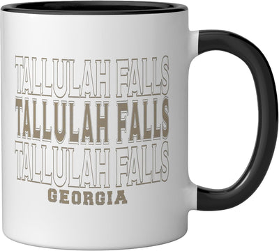 Taza cerámica Vintage Tallulah Falls Georgia negra/blanca