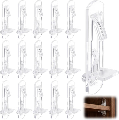 Clavijas plástico transparente para estantes gabinete 0.236pulg