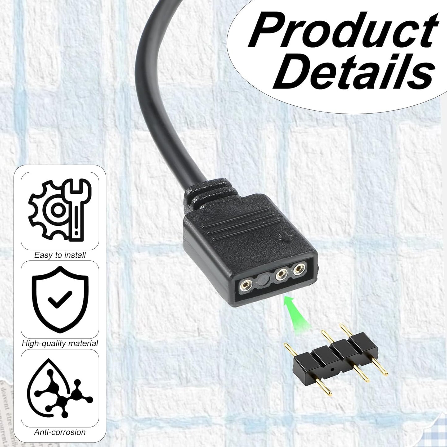 Cable ARGB 5V 3pines adaptador JST 11.8pulg