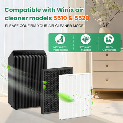 Filtro HEPA y carbón activado para purificador Winix 5510/5520