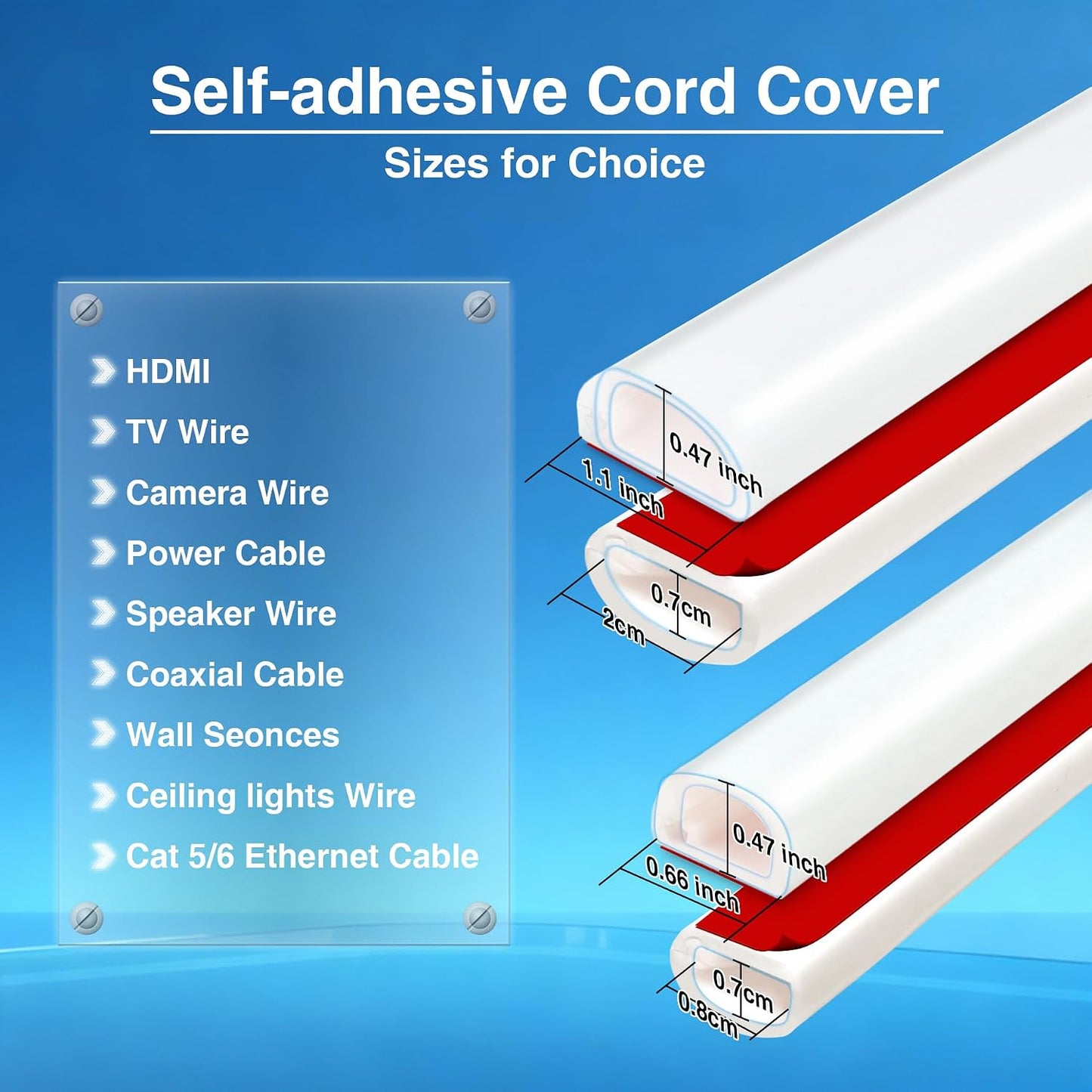 Ocultador cables silicona autoadhesiva 0.66x0.47pulg