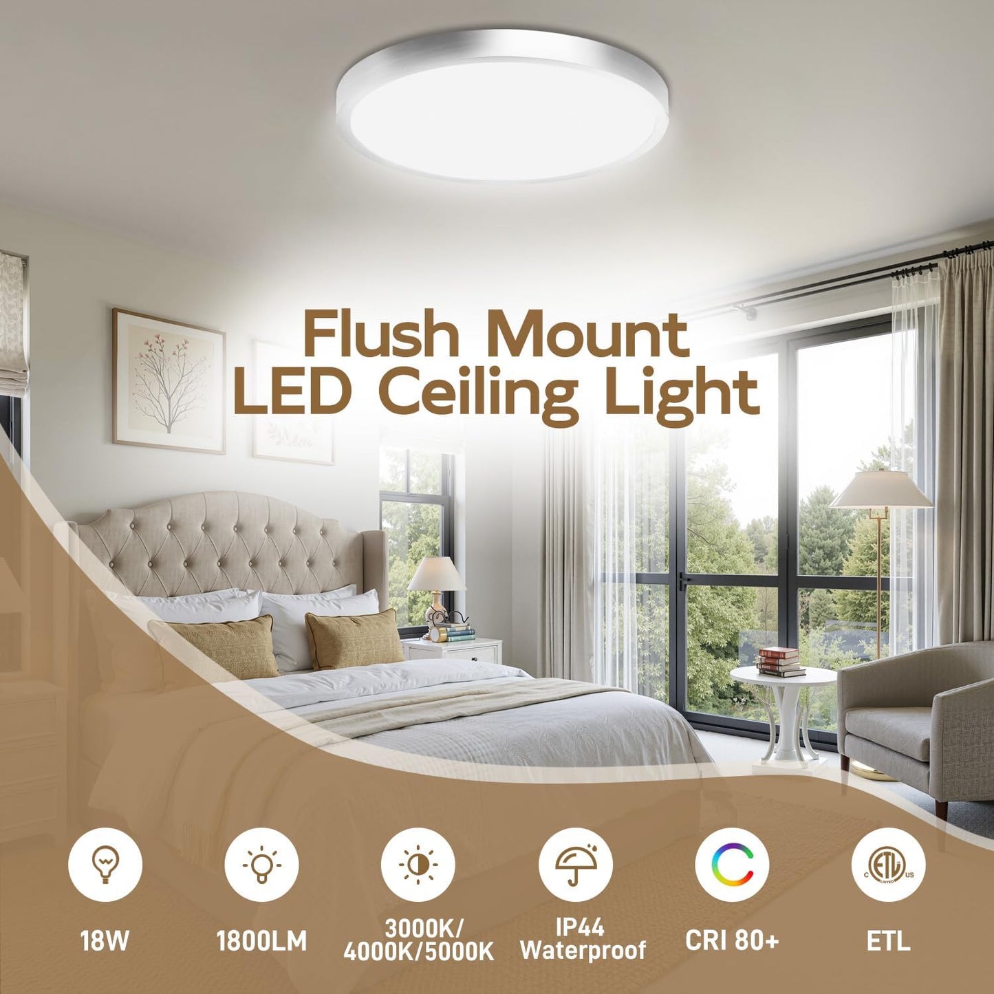 2 Lámparas LED Techo Regulables 9pulg 3CCT Níquel